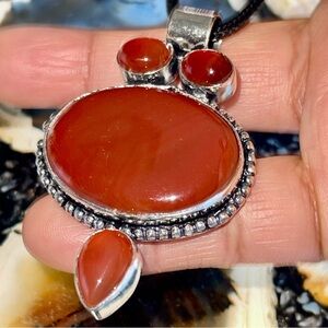 Carnelian Pendant 2 1/4”